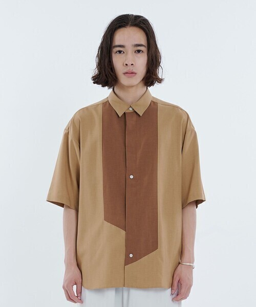 A + TOKYO Reflaxアシンメトリーヨークシャツ