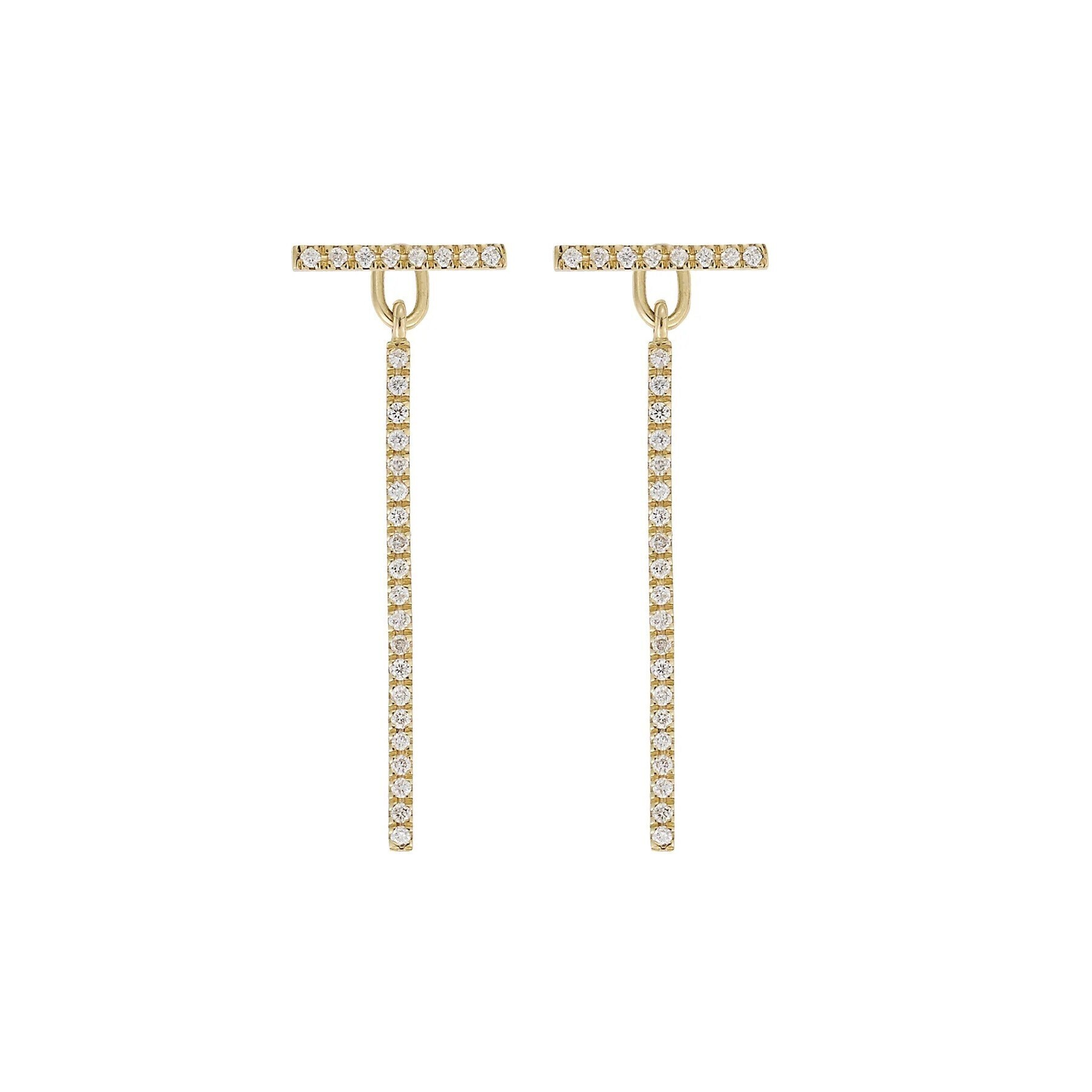 ILEANA MAKRI DIAMOND BAR EARRINGS SHORT Y-D