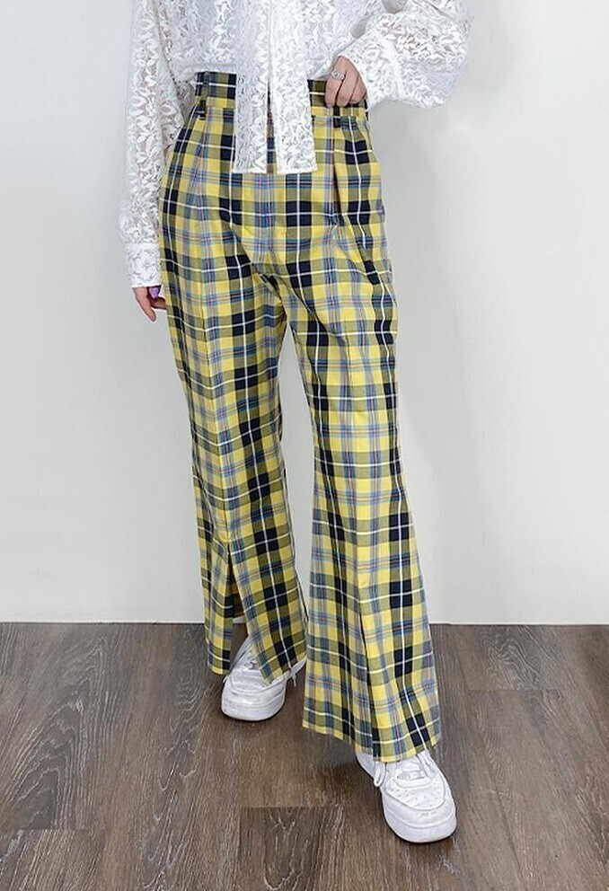 Lois CRAYON イエローチェックパンツ