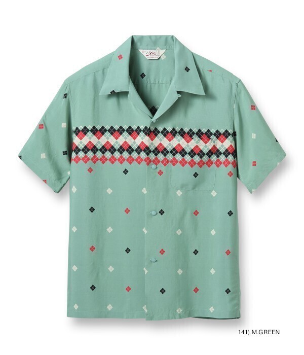 STAR OF HOLLYWOOD HIGH DENSITY RAYON OPEN SHIRT “ARGYLE”