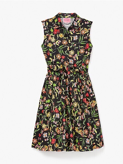 kate spade new york ルーフトップ ガーデン フローラル スリーブレス シャツドレス