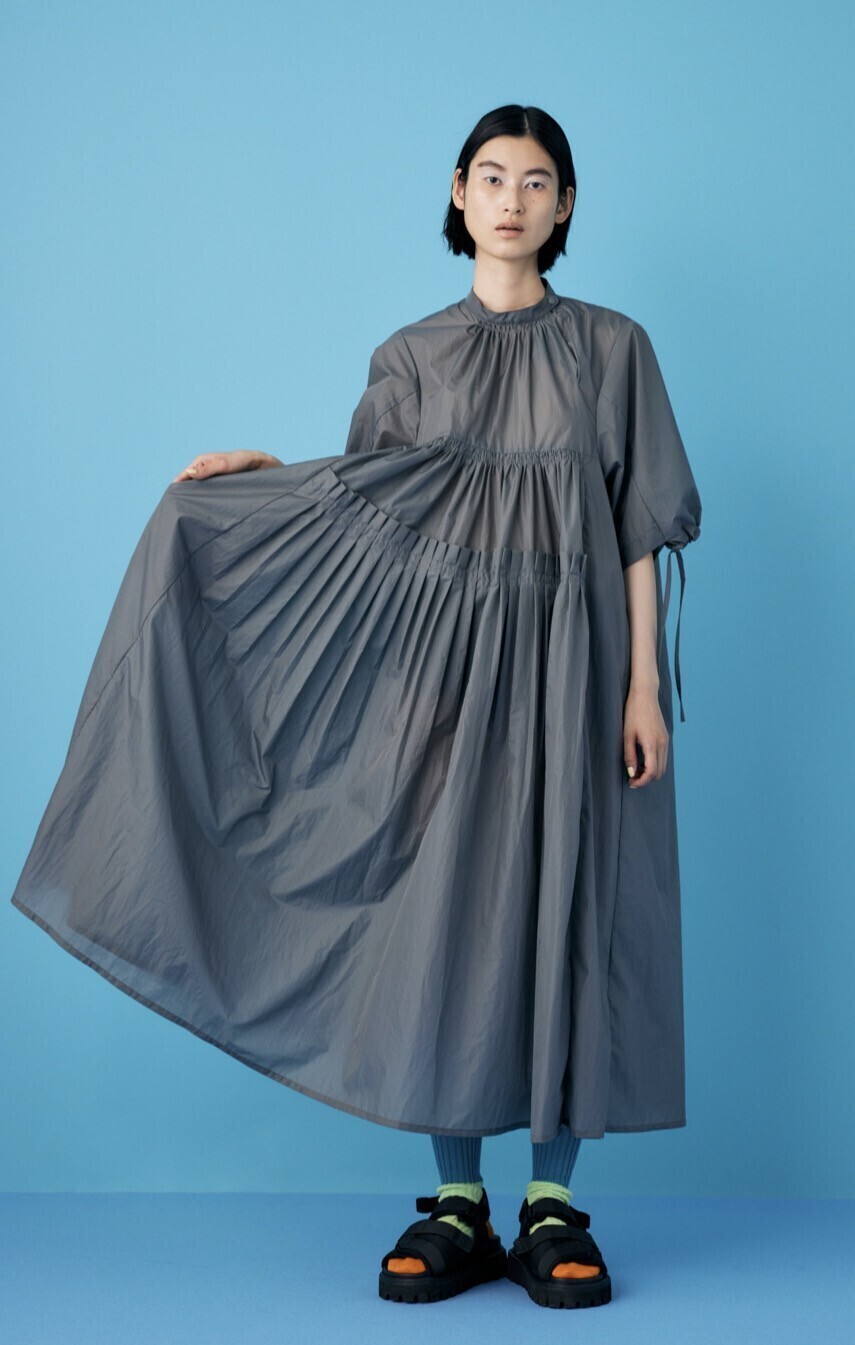 nagonstans マイクロリップ ギャザーdress