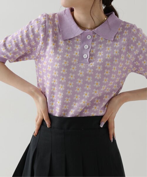 Ray Cassin デイジー柄ショートニットボロ