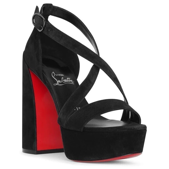 Christian Louboutin Movida Jane 130 black suede sandals