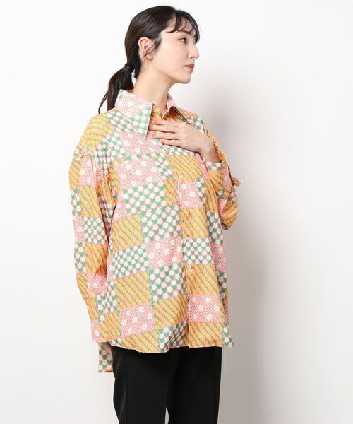 moyan ecri デザインカラー オーバーサイズBIGシャツ【SAKURA SERIES】