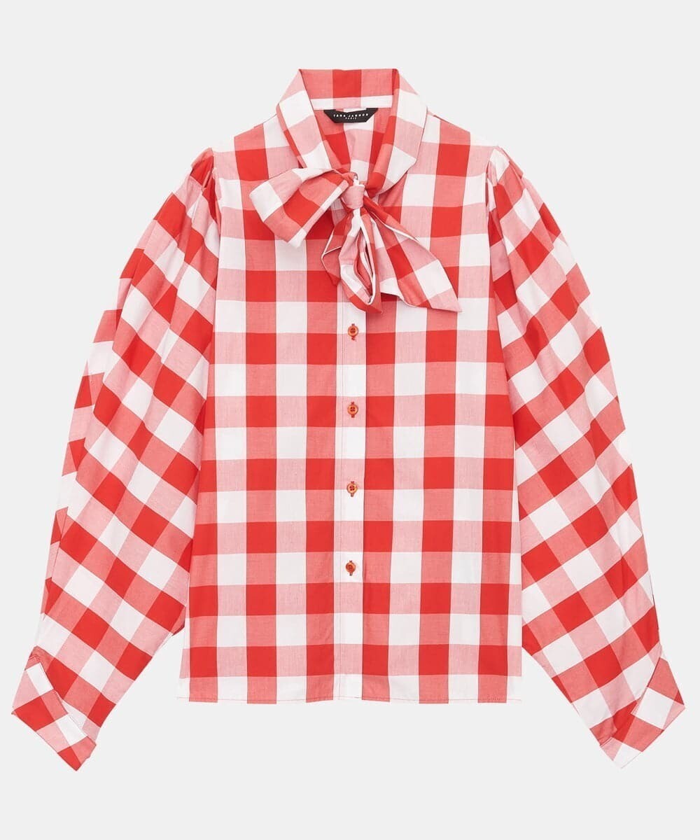 TARA JARMON 【メディア着用】Gingham blouse