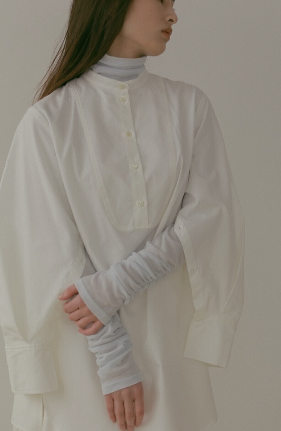 CASA FLINE シースルーシャーリングトップス