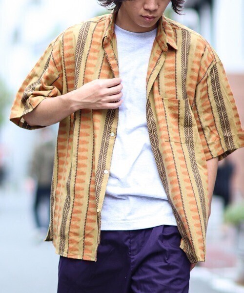 JOURNAL STANDARD SOMANI FABRICオープンカラー 半袖 シャツ