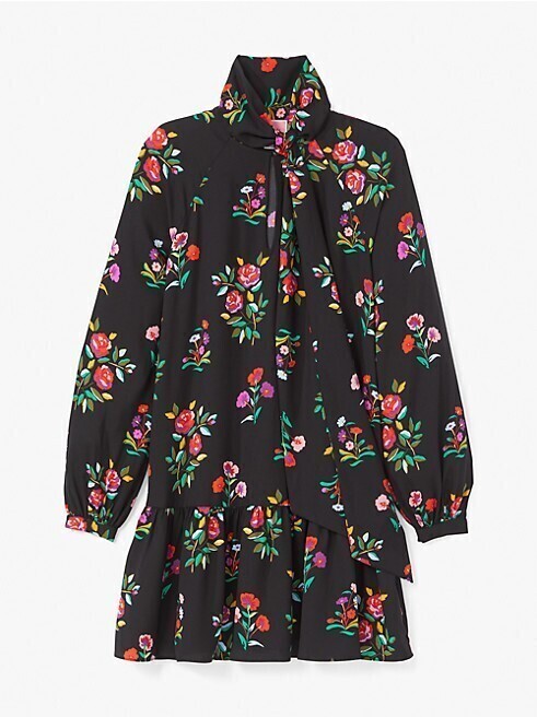kate spade new york オータム フローラル タイネック ドレス
