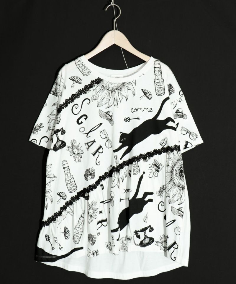 ScoLar モチーフ柄Tシャツ