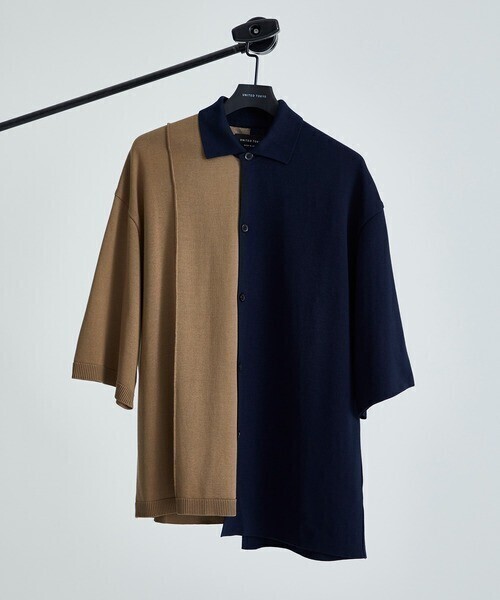 UNITED TOKYO アシンメトリーニットシャツ