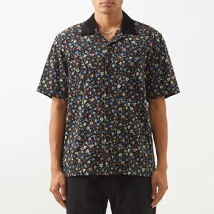 SACAI フローラル コットンコーデュロイ ショートスリーブシャツ