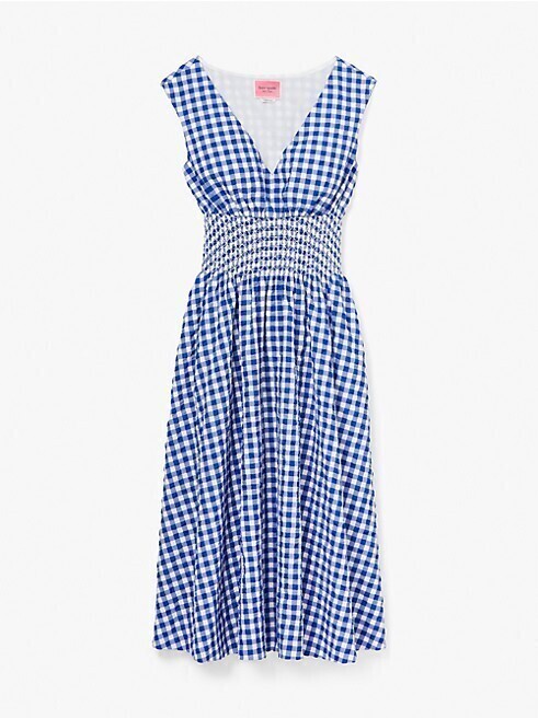 kate spade new york ギンガム スモック ウエスト ドレス