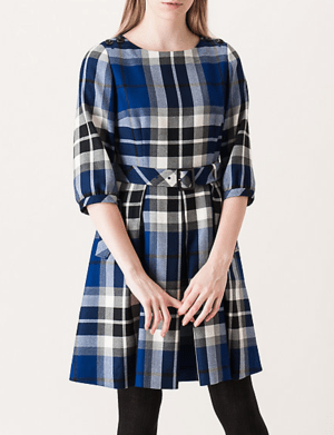 BLUE LABEL タータンチェック　七分袖ワンピース