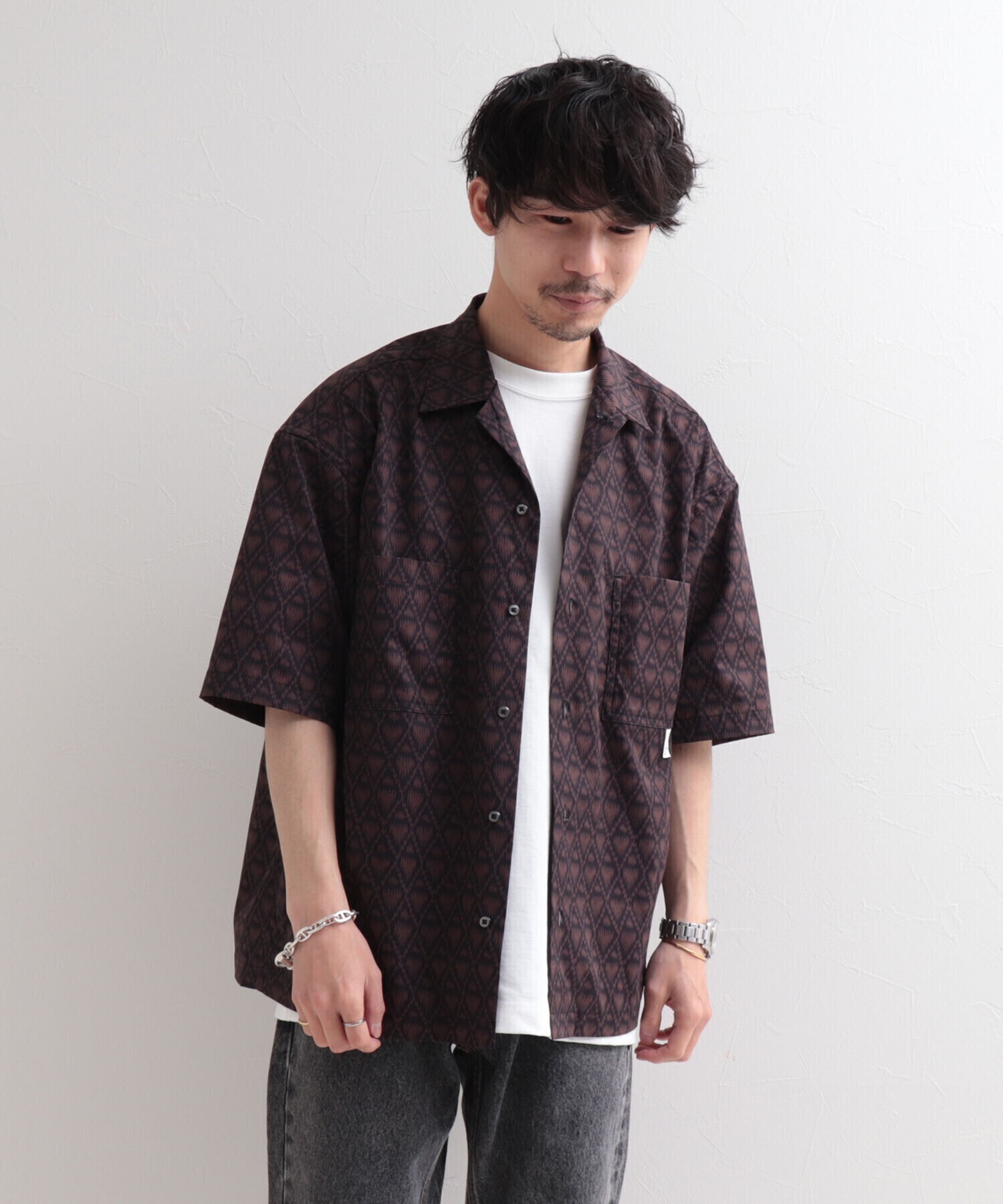 GLOSTER VACANCE SHIRT 総柄プリントシャツ