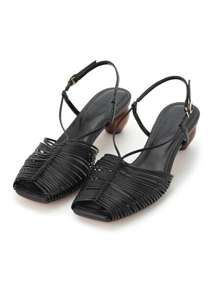 Lily Brown ウッドヒールメッシュサンダル