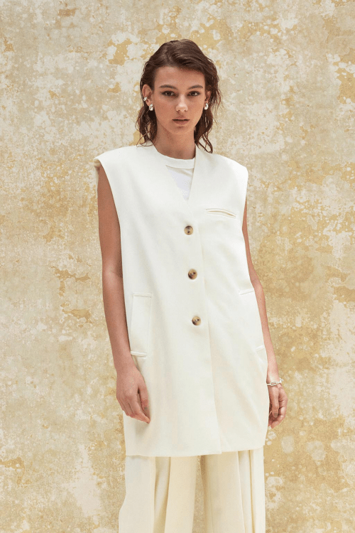 ALEXIA STAM Sleeveless Jacket Off White