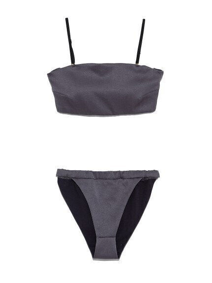 Lily Brown 【Lingerie】バックシャーリングサテン／ブラトップ×ショーツセット