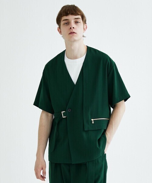 CULLNI STUDIOUS別注 SHORT SLEEVE NO COLLAR BELTED JKT