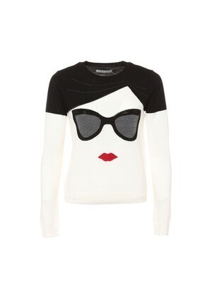 Alice + Olivia SUNGLASS STACEY FACE SWEATER