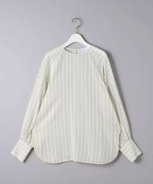UNITED ARROWS シアー ストライプ ボリューム ブラウス
