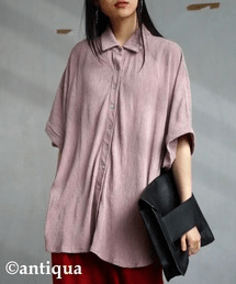 antiqua 楊柳カットソーシャツ カットソー レディース トップス 半袖・yp-00032