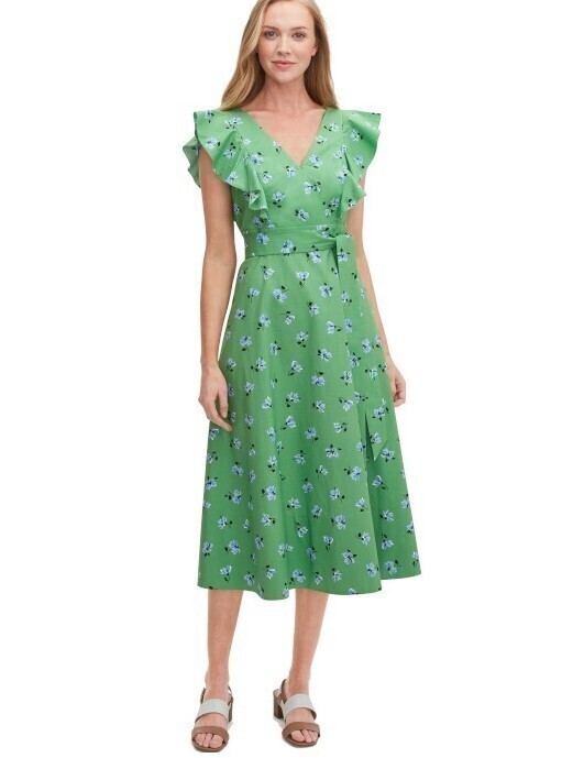 kate spade new york tea garden toss poplin midi dress
