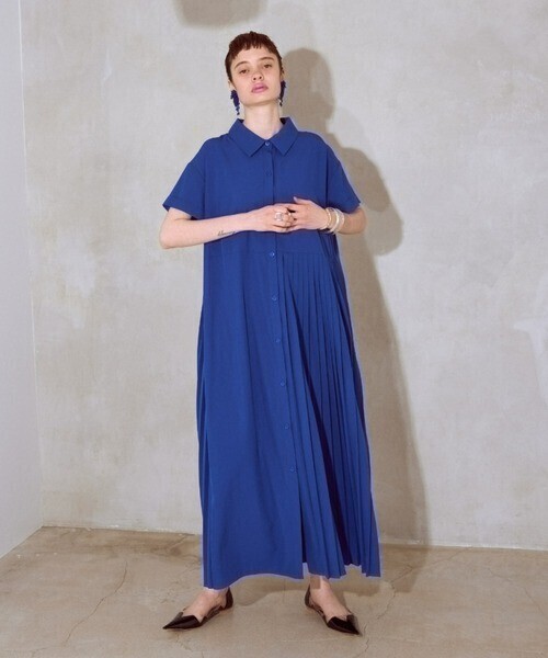 manana suerte アシンメトリープリーツワンピース