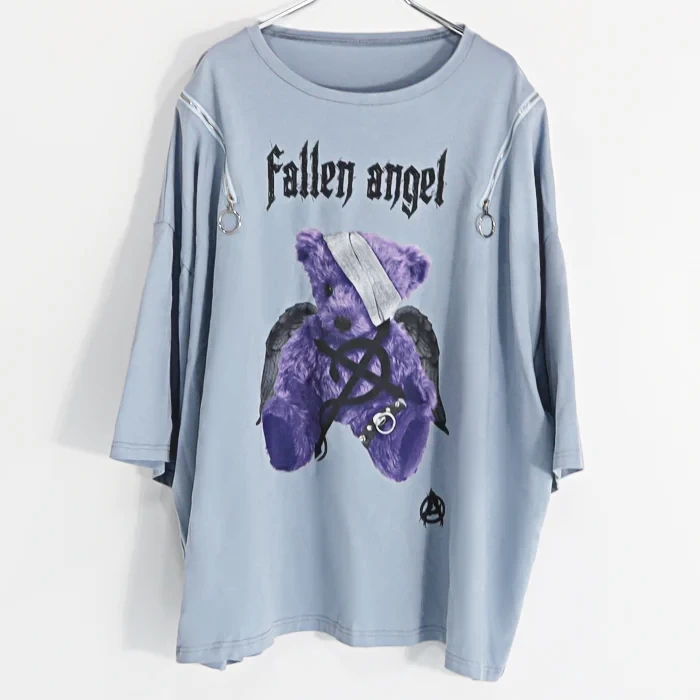amilige Fallen Angel ZIPプリントTシャツ