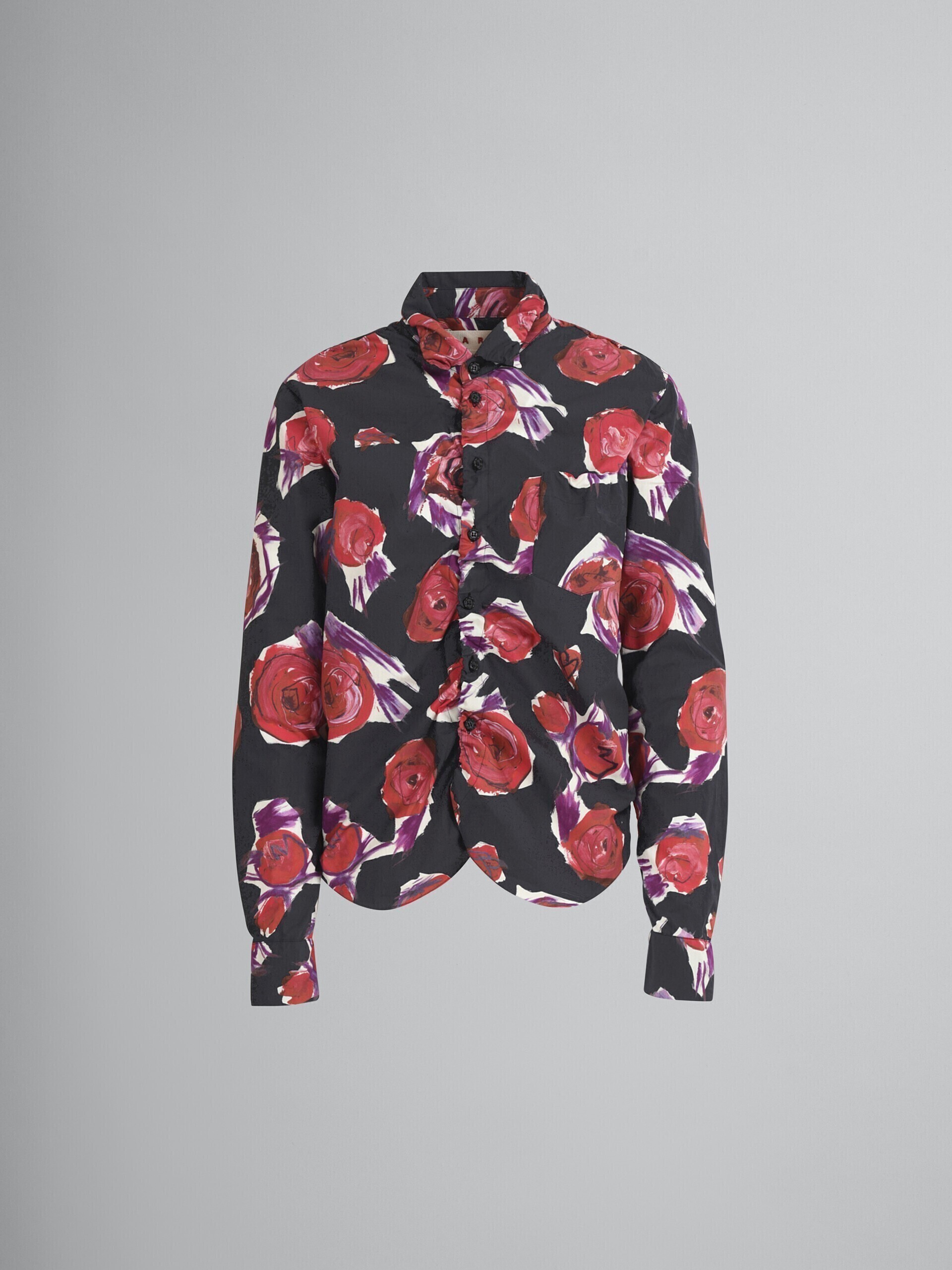 MARNI SPINNING ROSESプリント ポプリンシャツ