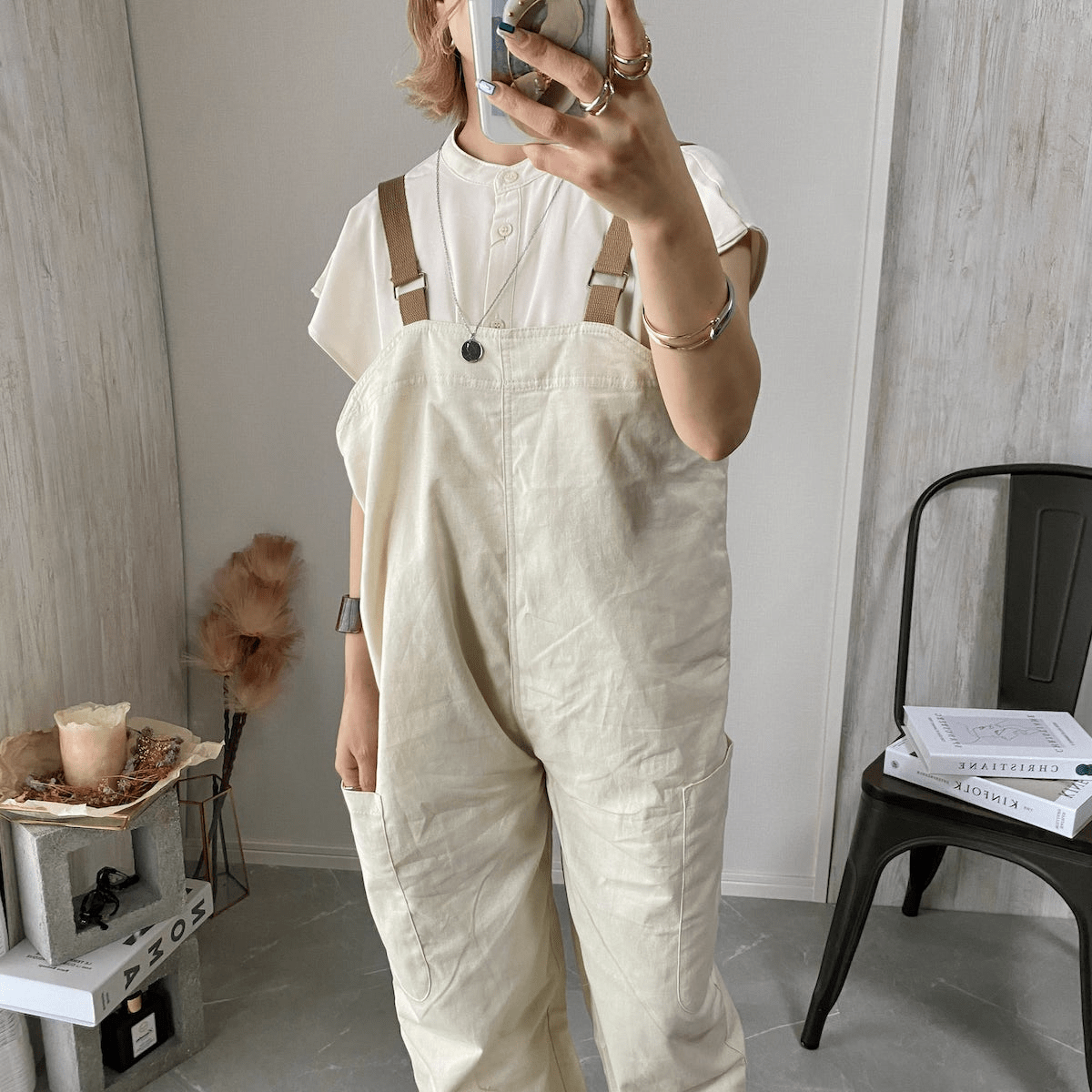 Chich&Sally フレンチスリーブラッフルBL【Beige】