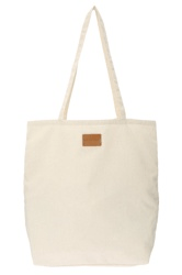 ALEXIA STAM Eco-Friendly Logo Patch Tote Bag Ivory