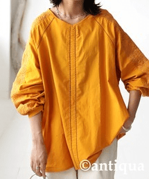 antiqua 袖刺繍レーストップス ブラウス レディース トップス・akp-00015