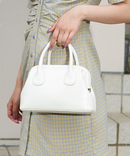 SHAGGIE エナメルミニグリップバッグ