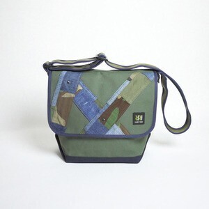 Double R Hampu Basic Shoulder / Smokey Celadon×Navy