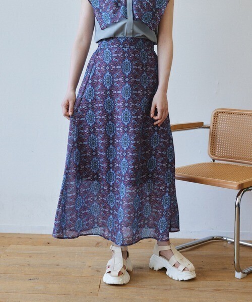 idem paisley flare skirt