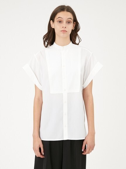 MIESROHE washable sustainable ノースリカフスデザインシャツ