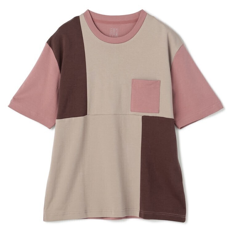 AOKI 【ライフ&ワークデザイン】仕立て屋Tシャツ ブロックパネル切替