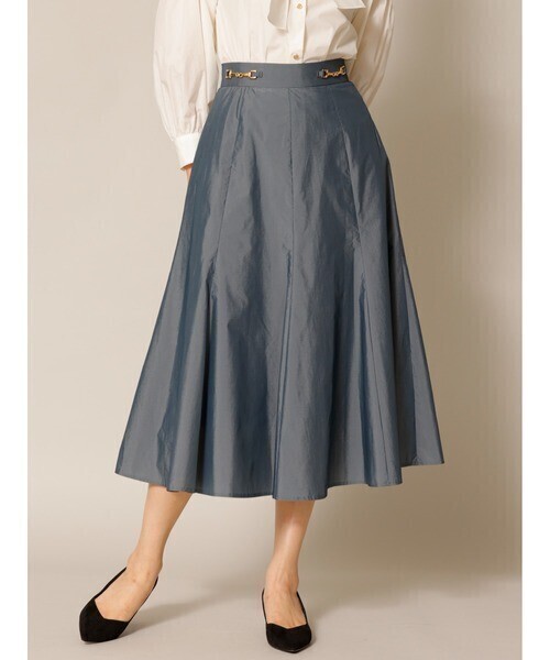 TONAL シャンブレービット付フレアスカート
