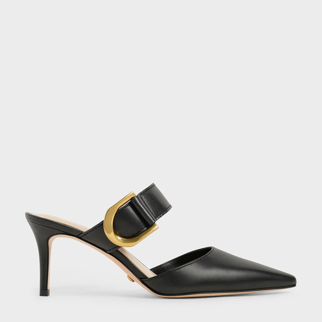 CHARLES & KEITH ガビーヌ バックルドレザーミュールパンプス