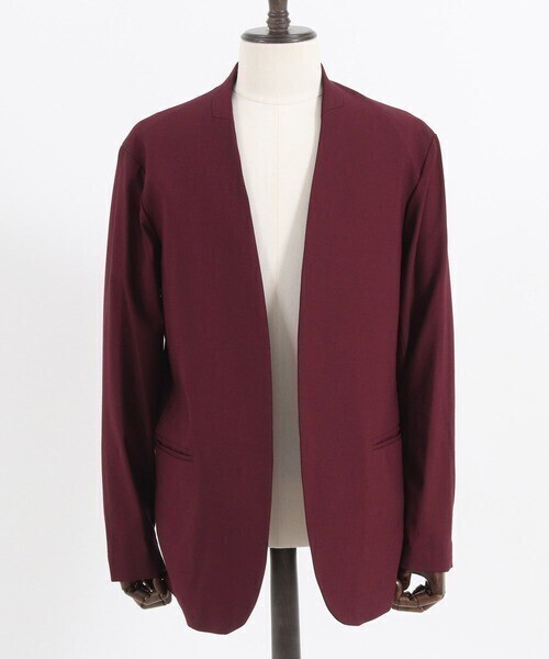 GLIMCLAP mj8724-Two-way stretch fabric button-less jacket ジャケット