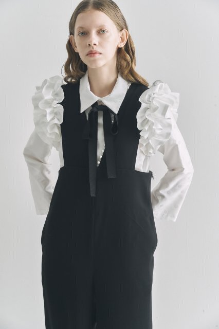 hue FRILL SLEEVE BOW DOT BLOUSE