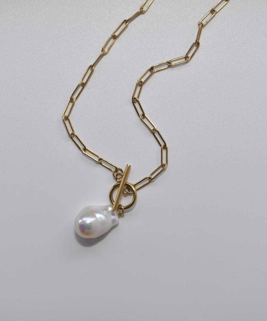 ripsalis "Sランク"baroque Pearl paperclip choker