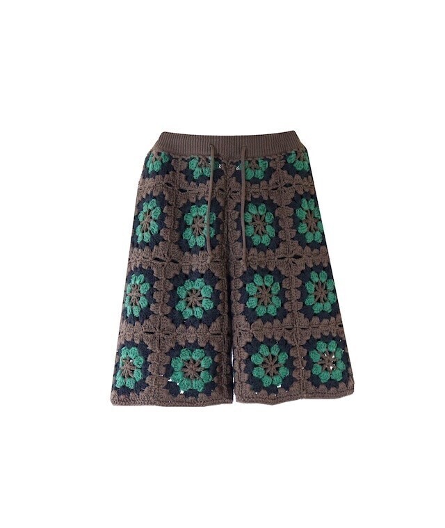 elephant TRIBAL fabrics CROCHET KNIT BERMUDA SHORTS