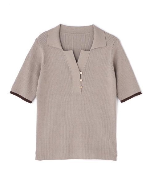 N.Natural Beauty Basic バイカラーラインポロニット