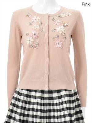 Chesty Flower-Motif Cardigan