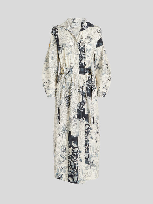 ETRO フラワー タトゥー プリント シャツドレス