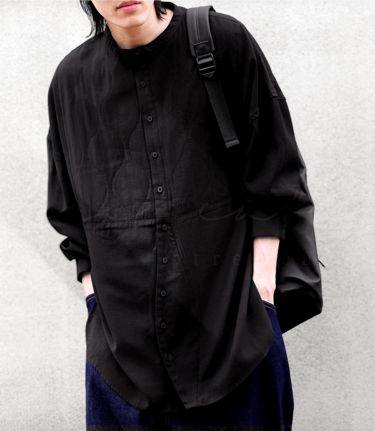 antiqua キルティングシャツ シャツ メンズ トップス 長袖 無地・bsy-0024