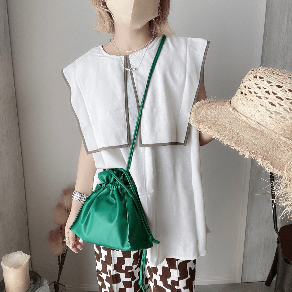 Chich&Sally bicolor piping 2way BL【Ivory】