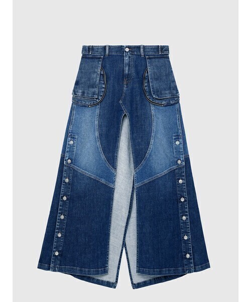 DIESEL デニム パッチワーク ジップディテール